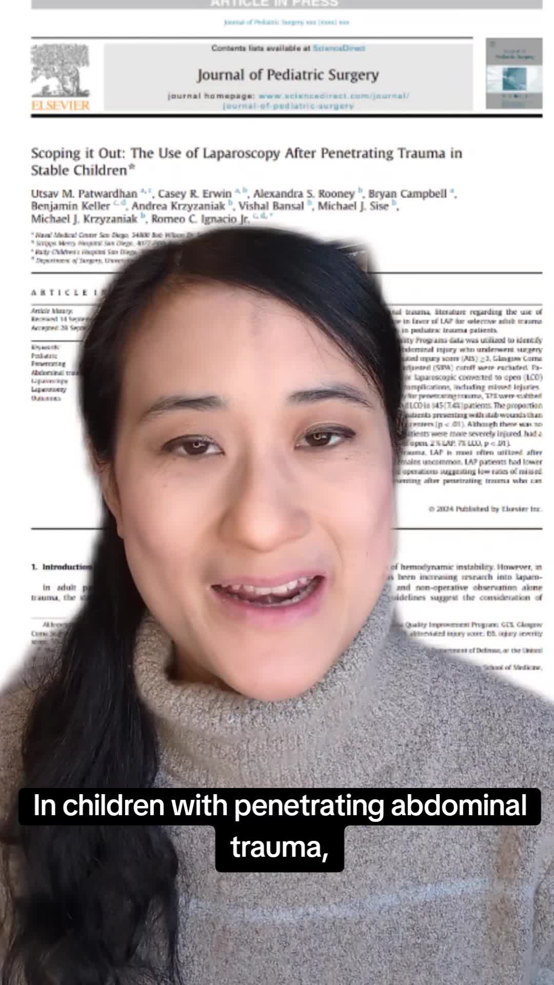 Scoping it Out: The Use of Laparoscopy After Penetrating Trauma in Stable Children