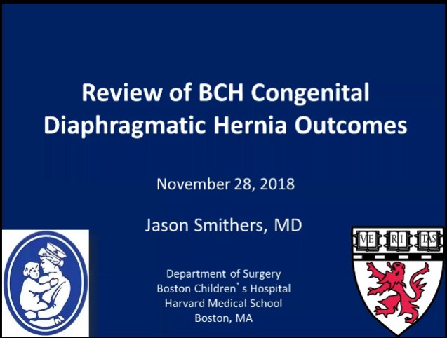 Dr. Jason Smithers - Congenital Diaphragmatic Hernia Outcomes