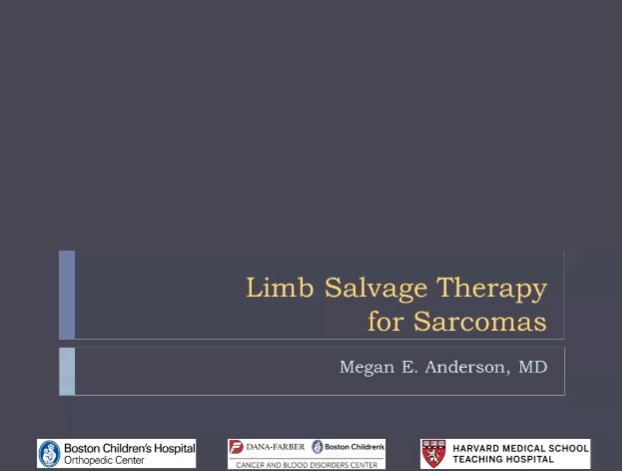 Dr. Megan E. Anderson - Limb Salvage Therapy for Sarcomas