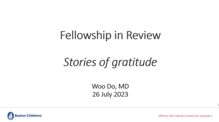 Dr. Woo Do - Pediatric Surgery Fellowship In Review