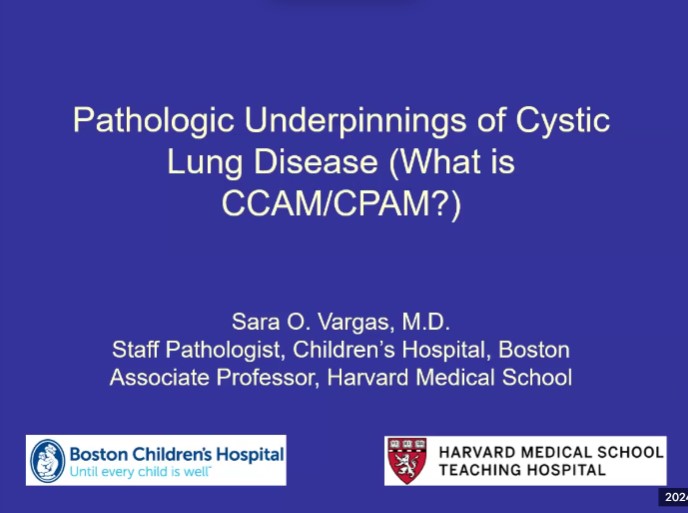 Dr. Sarah O. Vargas - Pathologic Underpinnings of Cystic Lung Disease (What is CCAM/CPAM?)