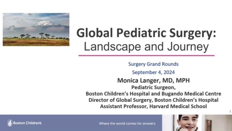 Dr. Monica Langer - Global Pediatric Surgery: Landscape and Journey