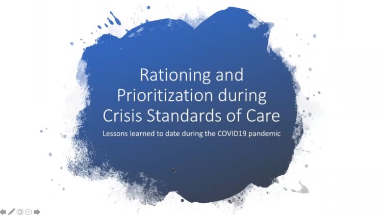 Dr. David Urion - Rationing and Prioritization during CSOC in Covid 19