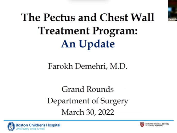 Dr. Farokh Demehri - The Pectus and Chest Wall Treatment Program: An Update