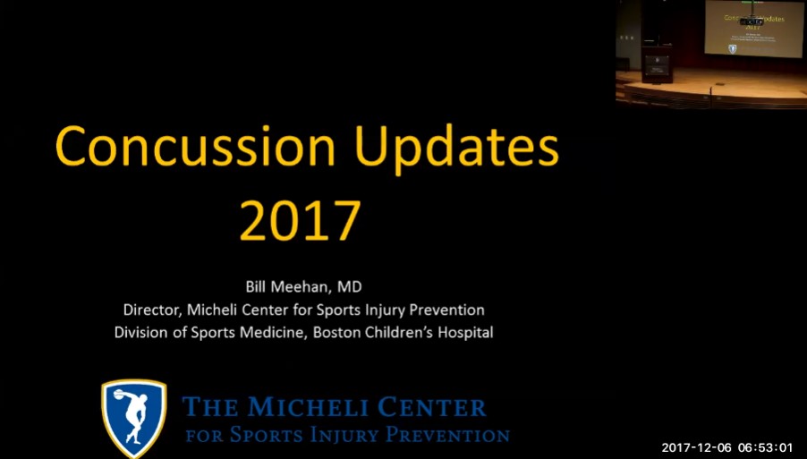Dr. William Meehan - Concussion Updates 2017