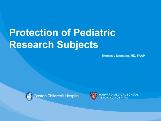 Dr. Thomas Mancuso - Protection of Pediatric Research Subjects