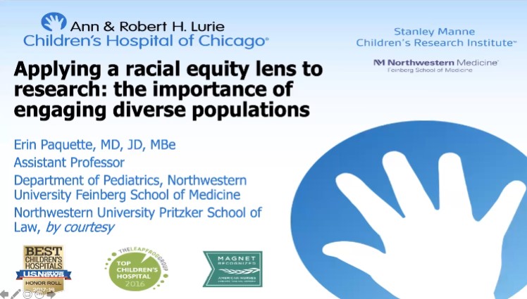 Dr. Erin Talati Paquette - Applying a Racial Equity Lens to Research: The Importance of Engaging Diverse Populations