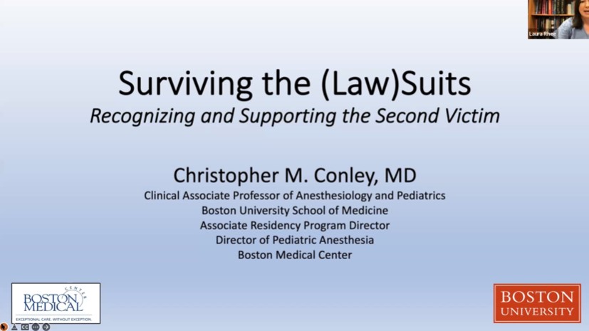 Dr. Christopher M. Conley - Surviving the (Law) Suits; Recognizing and Supporting the Second Victim