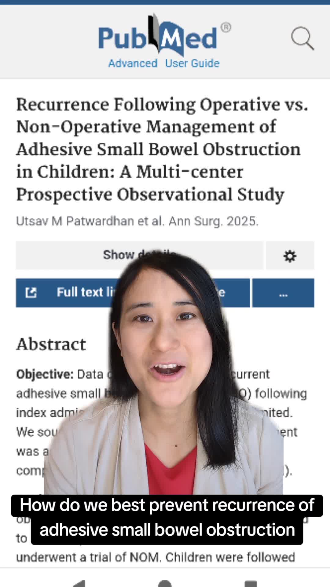 Recurrence Following Operative vs. Non-Operative Management of Adhesive Small Bowel Obstruction in Children: A Multi-center Prospective Observational Study