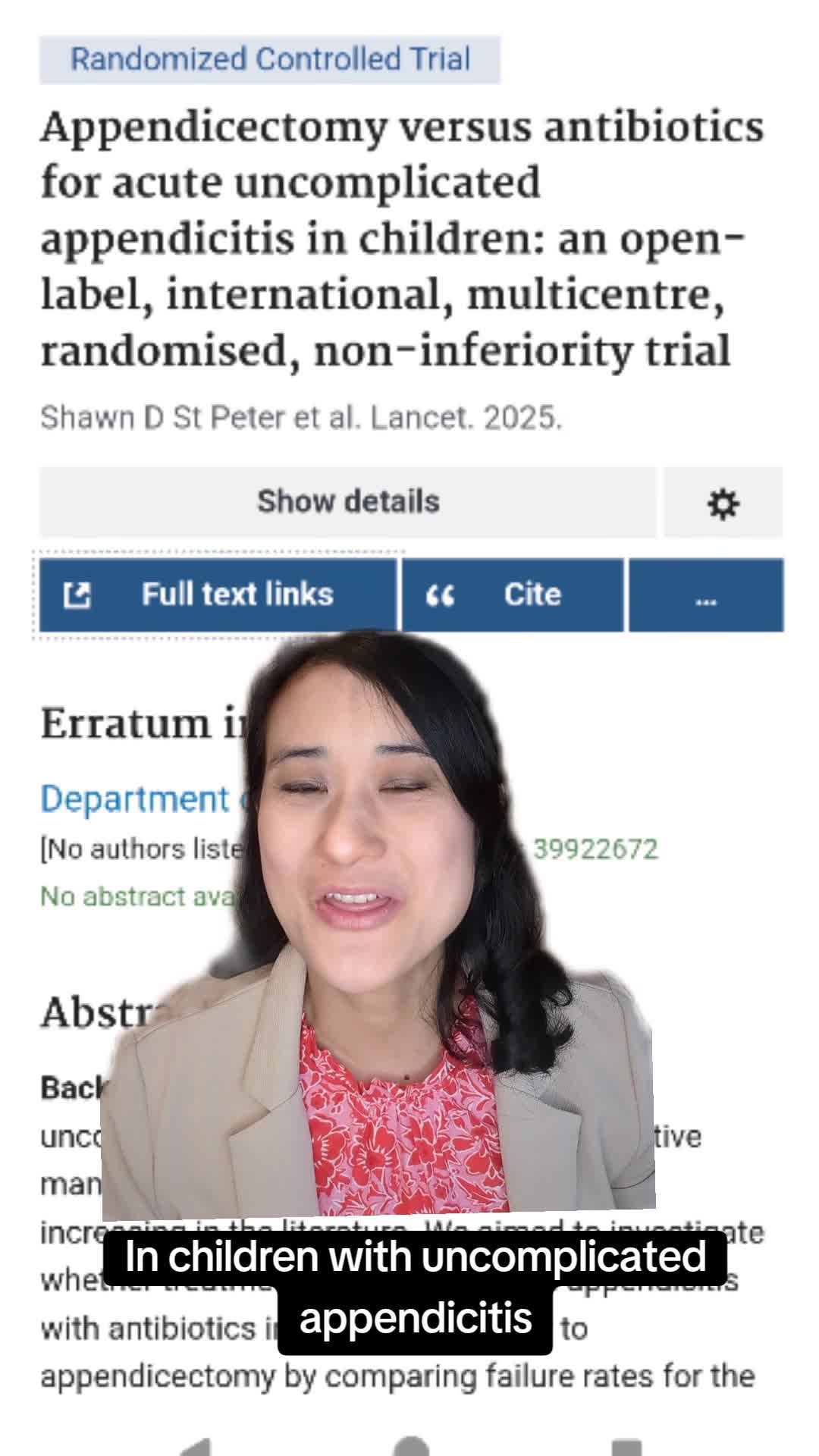 Appendicectomy versus antibiotics for acute uncomplicated appendicitis in children: an open-label, international, multicentre, randomised, non-inferiority trial