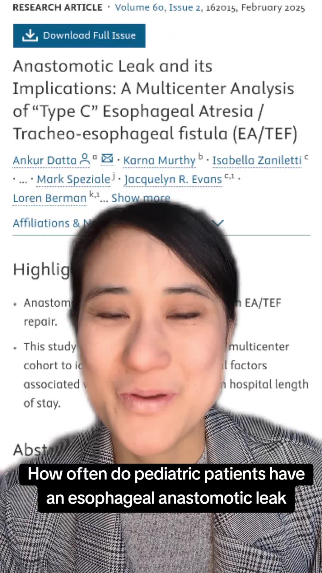 Anastomotic Leak and its implications: a multicenter analysis of Type C esophageal atresia TEF