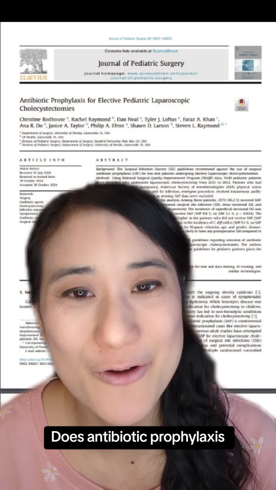 Antibiotic Prophylaxis for Elective Pediatric Laparoscopic Cholecystectomies