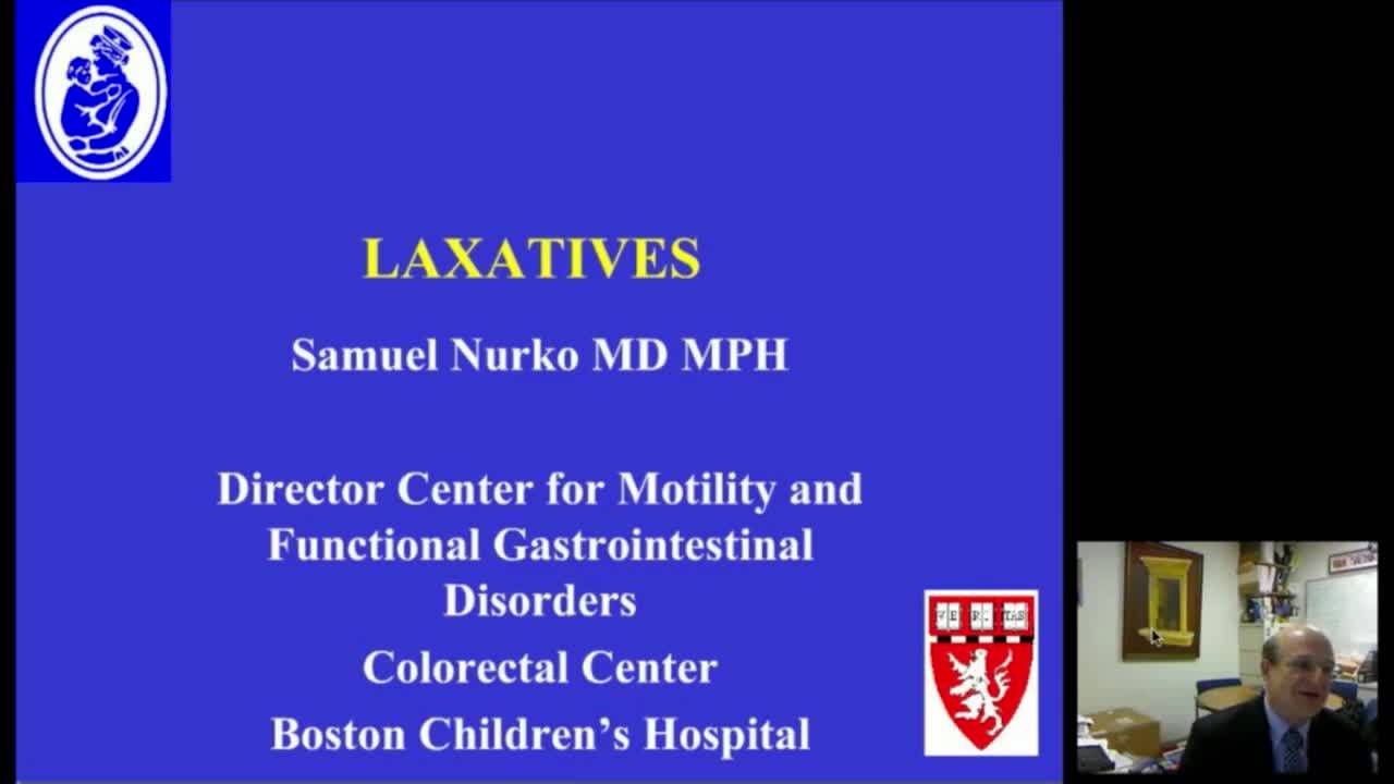 Laxatives: Pediatric Bowel Management 2013