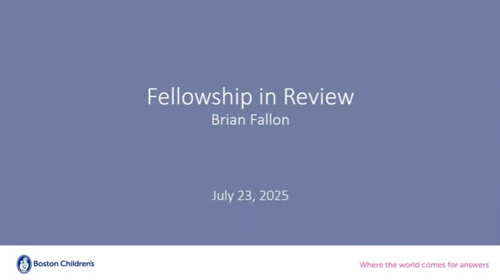 Dr. Brian Fallon - Pediatric Surgery Fellowship in Review