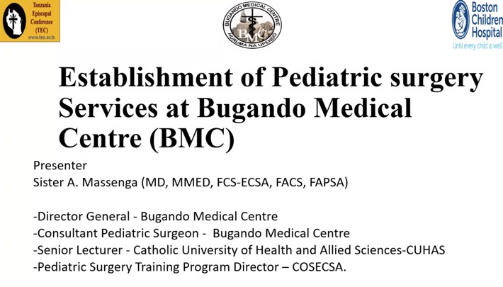 Dr. Sr. Alicia Massenga - Development and Expansion of Pediatric Surgery Department at Bugando Medical Centre