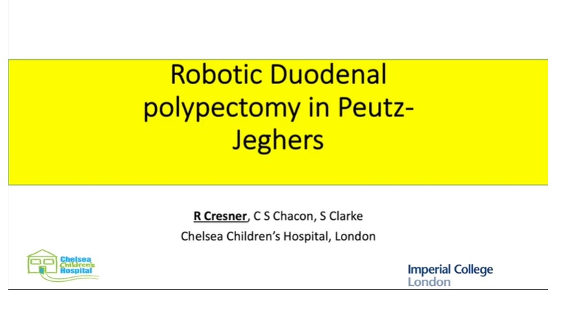IPEG 2020 TOP ABSTRACT: Robotic Duodenal polypectomy in a case of Peutz-Jeghers