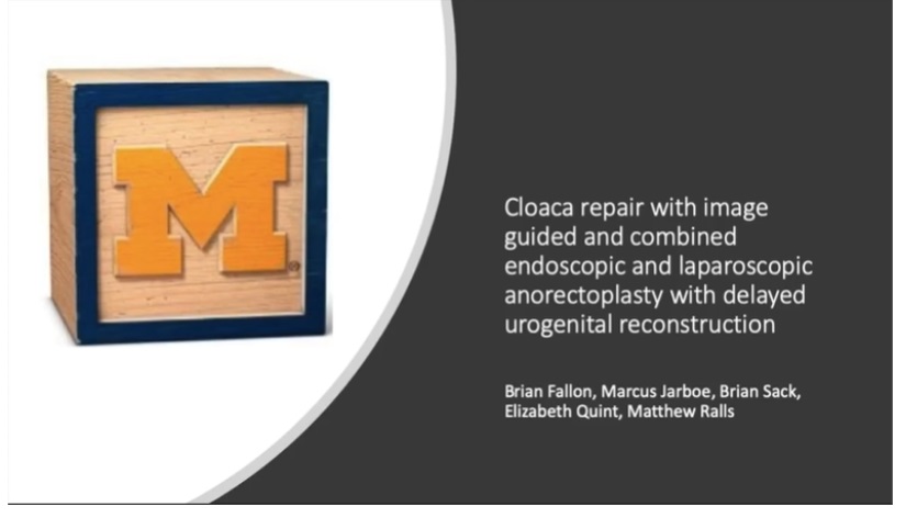 IPEG 2020 TOP ABSTRACT: Cloaca repair with image-guided and combined endoscopic and laparoscopic (CELS) anorectoplasty with delayed urogenital reconstruction