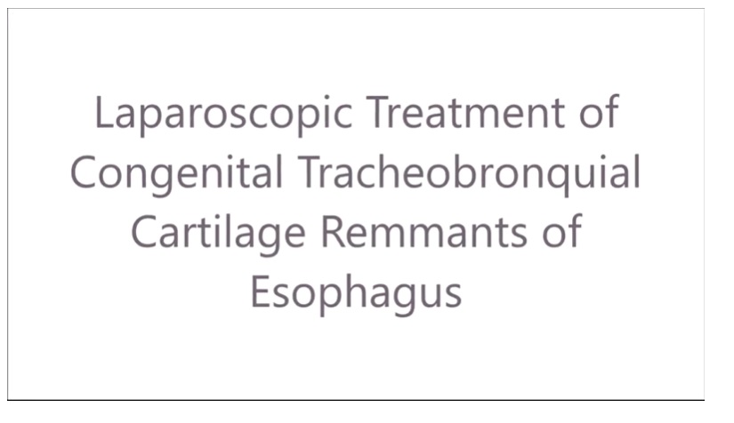 IPEG 2020 TOP ABSTRACT: Laparoscopic Treatment of Esophageal Obstruction Caused by Embryonic Remmants