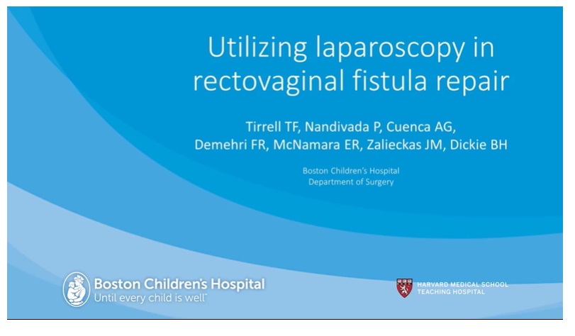 IPEG 2020 TOP ABSTRACT: Utilizing laparoscopy in rectovaginal fistula repair