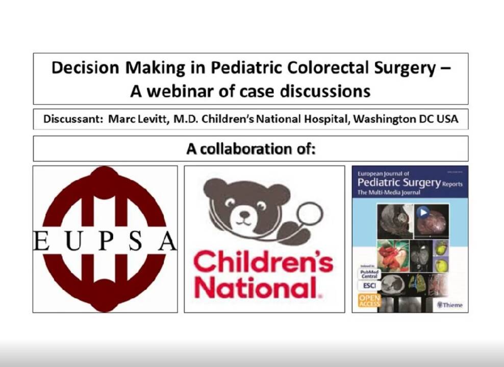 Decision making in pediatric colorectal surgery 