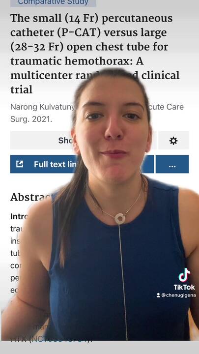 Can you treat a traumatic hemothorax with a 14FR.MOV