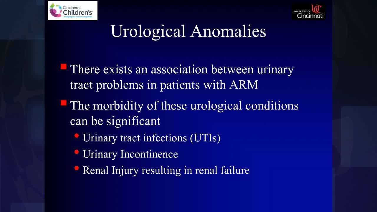 Urological Anomalies with Anorectal Malformations