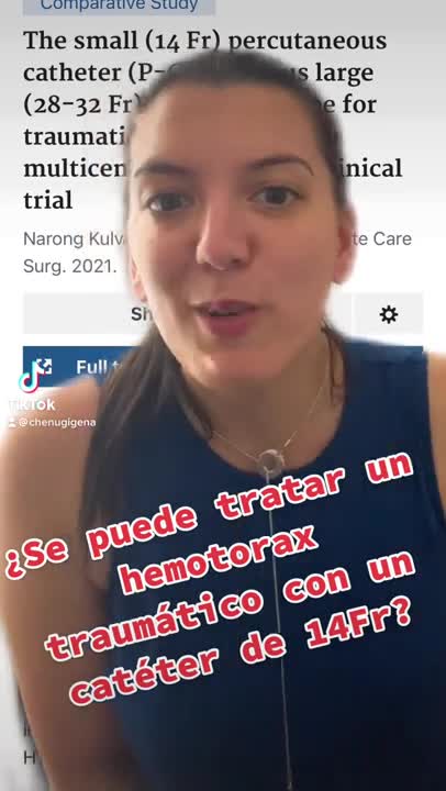Un cateter percutáneo versus un tubo de torax para el tratamiento del hemotorax traumático