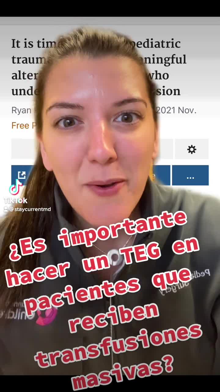 Es tiempo del TEG en pediatría para pacientes con trauma 
