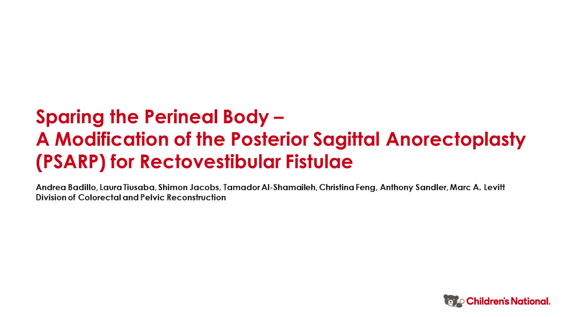 The Perineal Body Preserving PSARP (PPP)