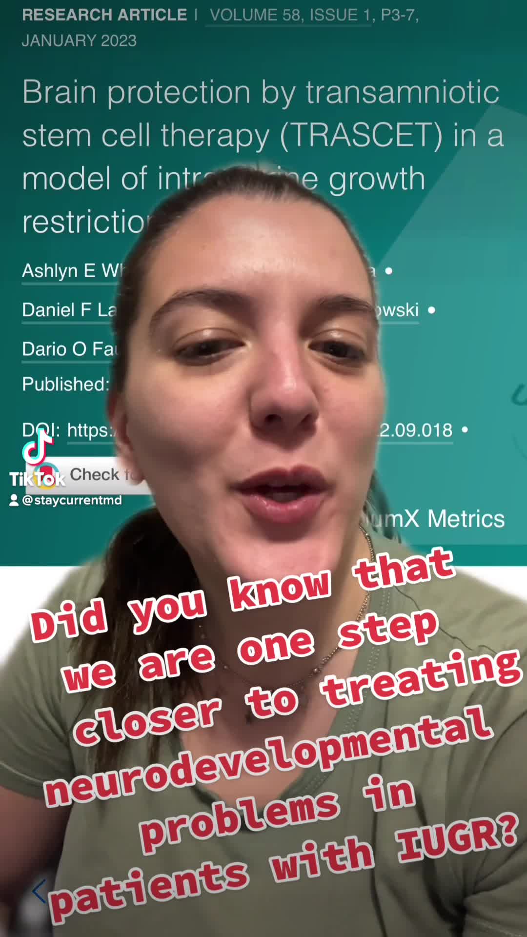 Did you know we are one step closer to treating neurodevelopmental problems in patients with IUGR?