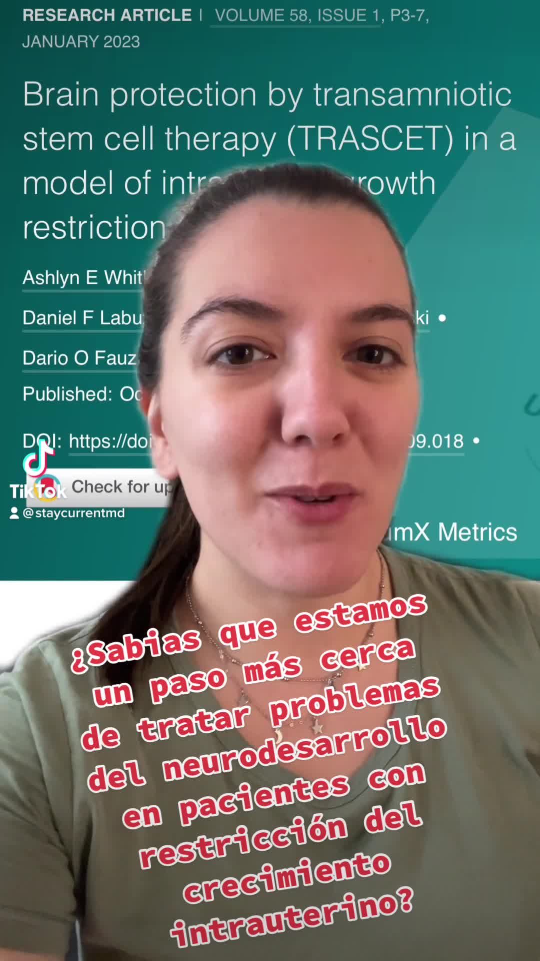 Un paso mas cerca del tratamiento de problemas del neurodesarrollo en pacientes con RCIU