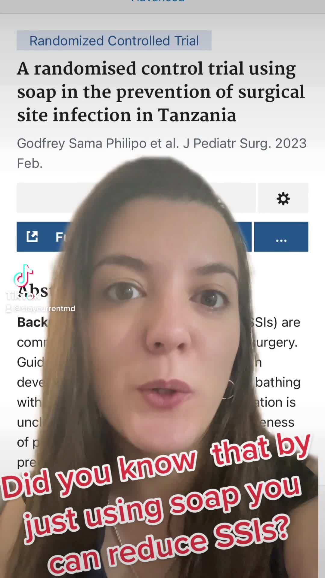 Did you know that With just soap you can reduce SSIs?
