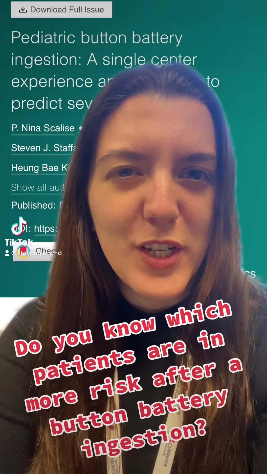 Pediatric button battery ingestion: A single center experience and risk score to predict severe outcomes