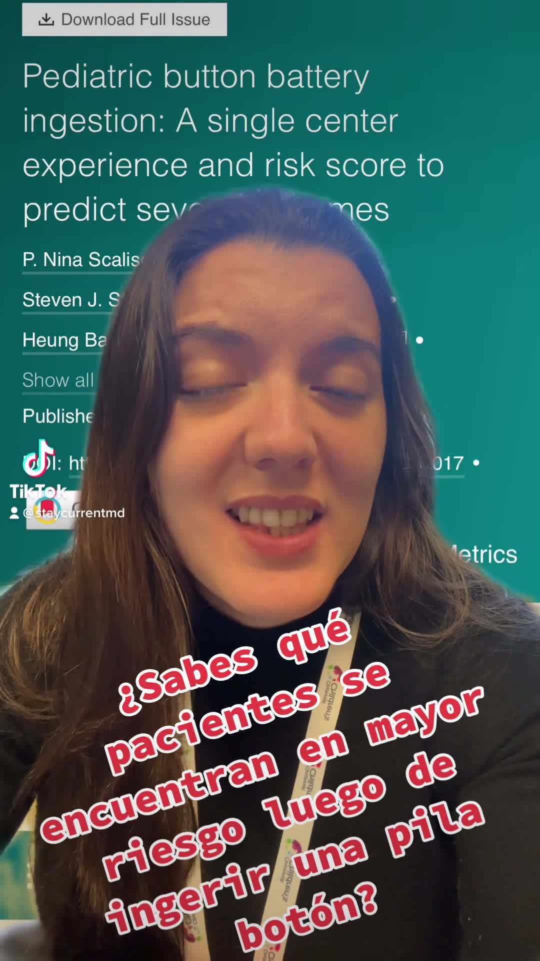 Ingestión de pila boton en pediatría: Experiencia de un centro y score de riesgo para predecir resultados