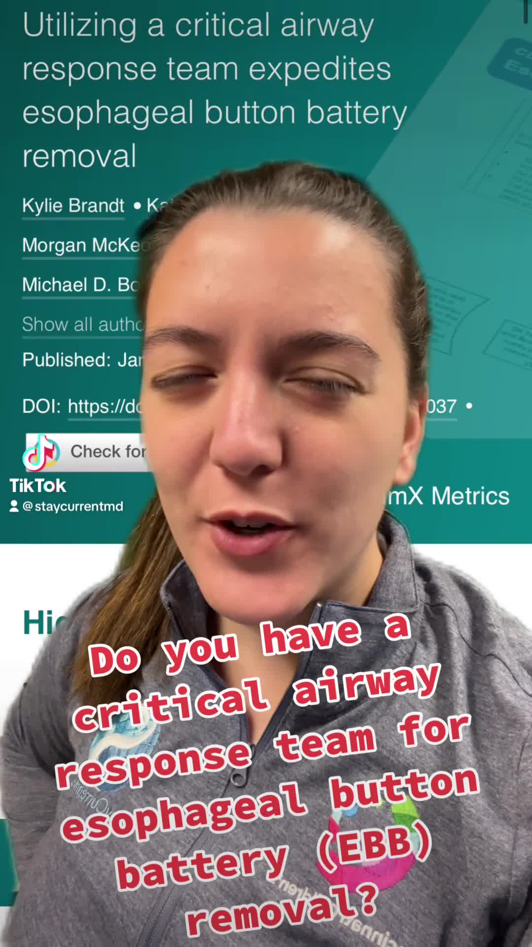 Utilizing a critical airway response team expedites esophageal button battery removal