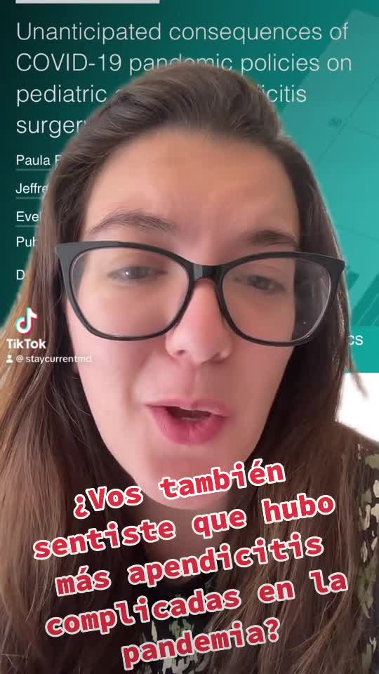 Consecuencias no anticipadas de las politicas sobre la pandemia COVID-19 en pacientes pediátricos con apendicitis aguda