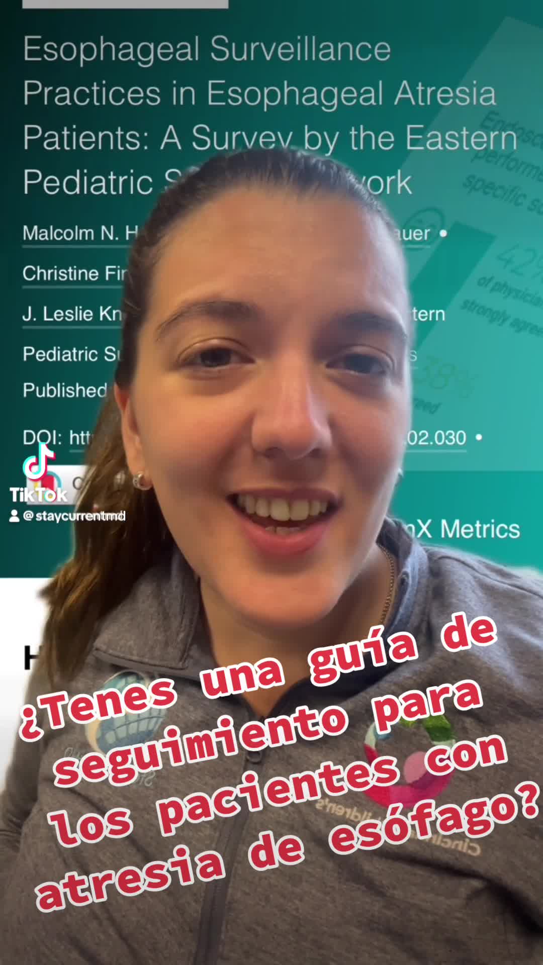 La vigilancia esofágica en pacientes pos reparación de atresia de esófago