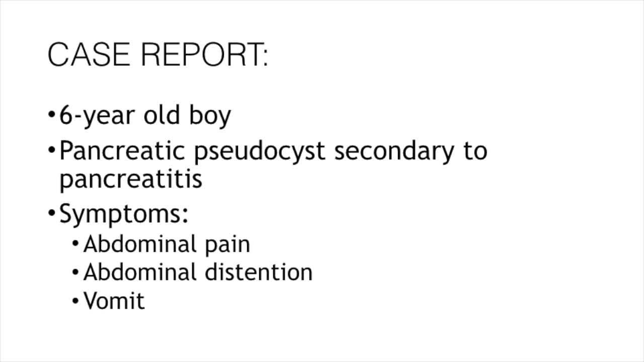 IPEG 2020 TOP ABSTRACT: PSEUDOPANCREATIC CYST DRAINAGE WITH TRANSGASTRIC LAPAROSCOPIC CYSTOGASTROSTOMY