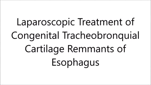 IPEG 2020 TOP ABSTRACT: Laparoscopic Treatment of Esophageal Obstruction Caused by Embryonic Remmants
