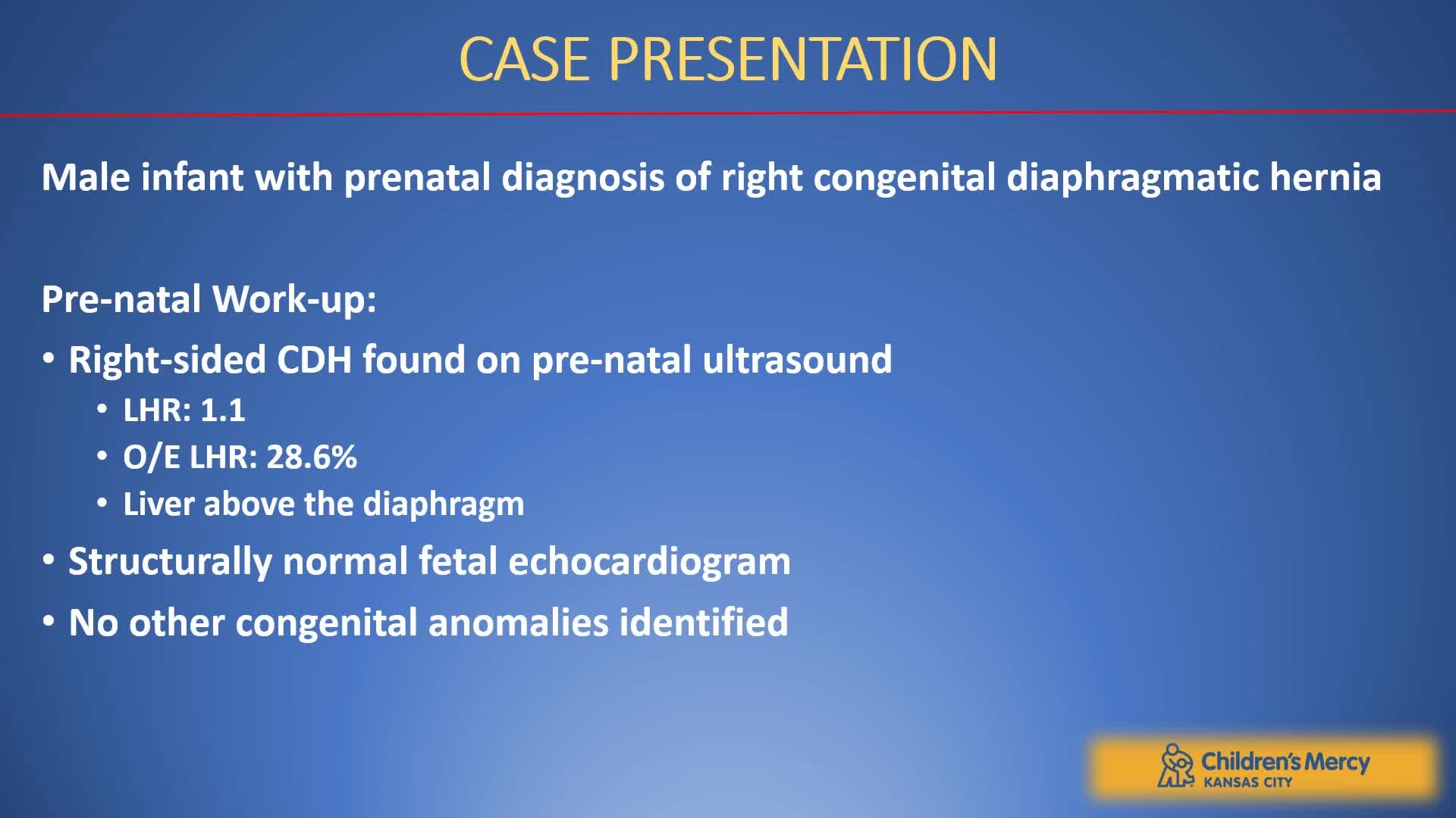 IPEG 2020 TOP ABSTRACT: Thoracoscopic Repair of Right Congenital Diaphragmatic Hernia on ECMO
