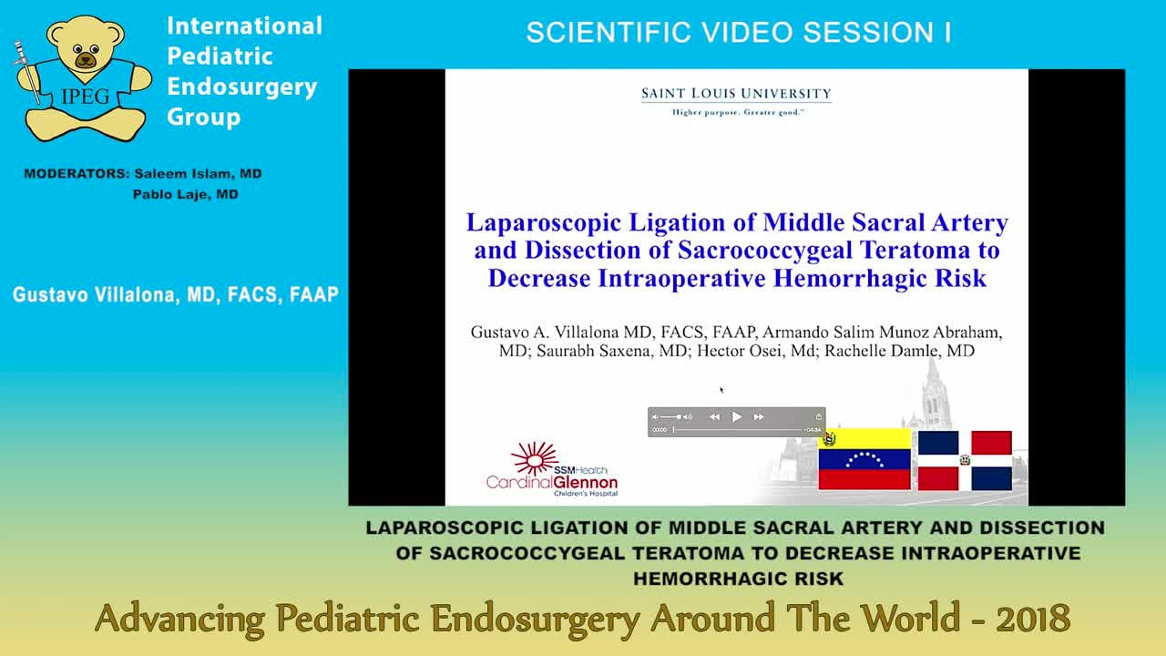 LAPAROSCOPIC LIGATION OF MIDDLE SACRAL ARTERY AND DISSECTION OF SACROCOCCYGEAL TERATOMA