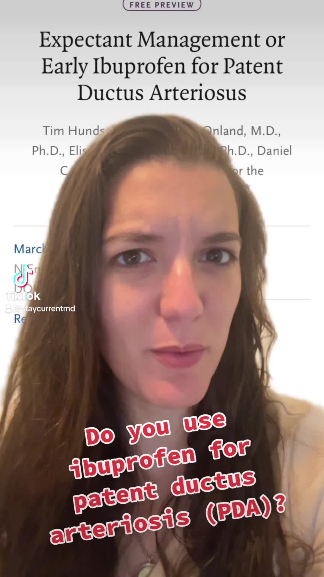 Expectant Management or Early Ibuprofen for Patent Ductus Arteriosus