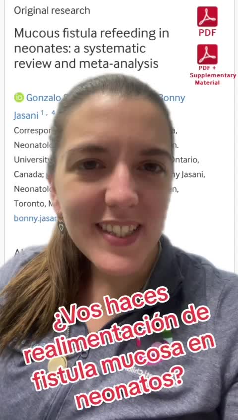 Realimentación de Fistula Mucosa en Neonatos: Una revisión sistemática con meta-análisis