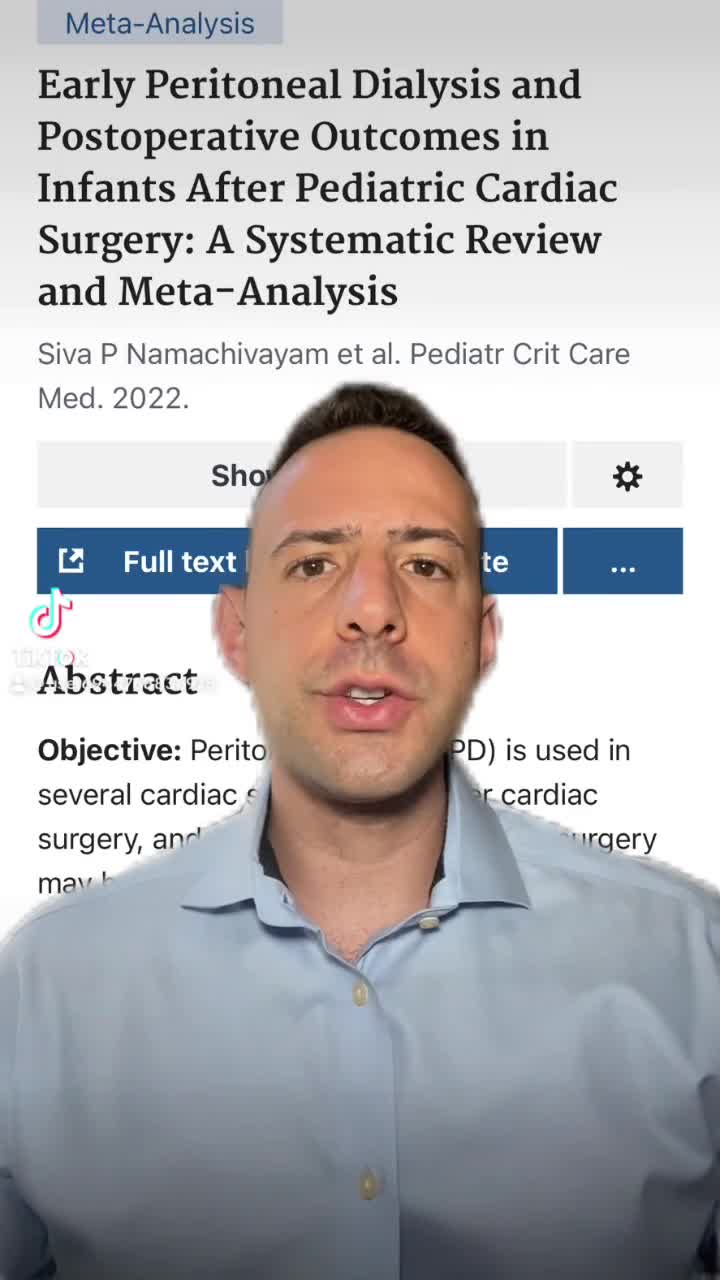 Early Peritoneal Dialysis and Postoperative Outcomes in Infants After Pediatric Cardiac Surgery