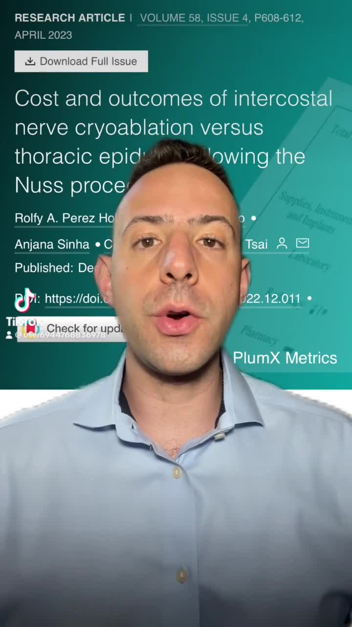 Cost and outcomes of intercostal nerve cryoablation versus thoracic epidural following the Nuss procedure