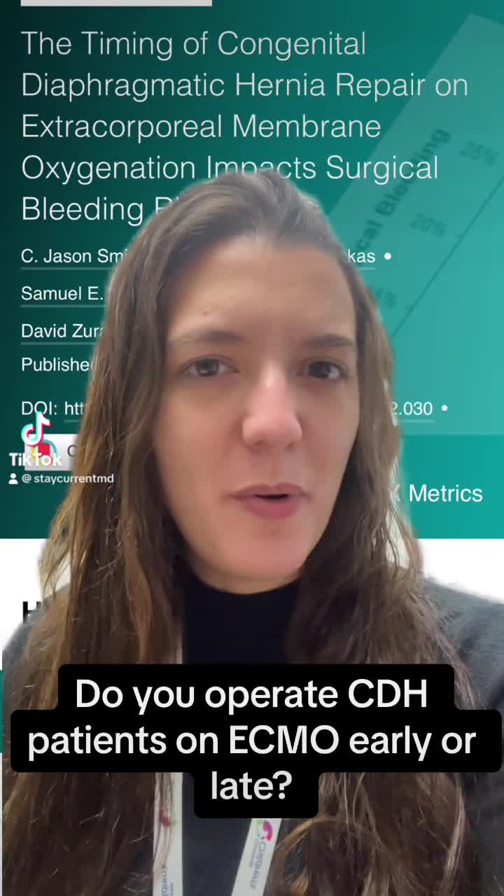 The Timing of CDH Repair on ECMO Impacts Surgical Bleeding Risk