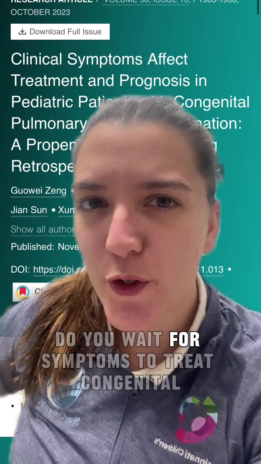 Clinical Symptoms Affect Treatment and Prognosis in Pediatric Patients with Congenital Pulmonary Airway Malformation