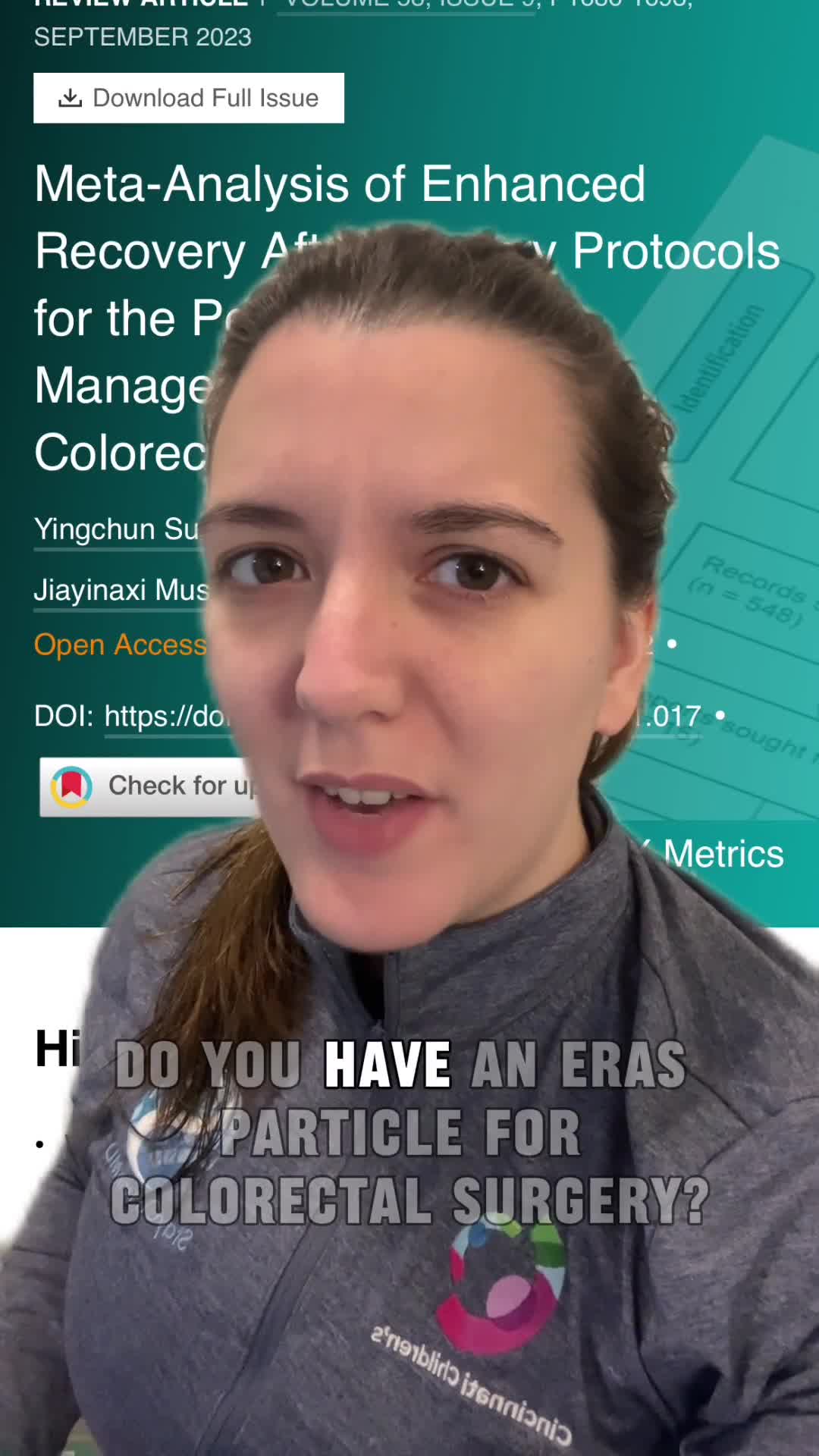 Meta-Analysis of Enhaced Recovery After Ssurgery Protocols for the Perioperative Management of Pediatric Colorectal Surgery