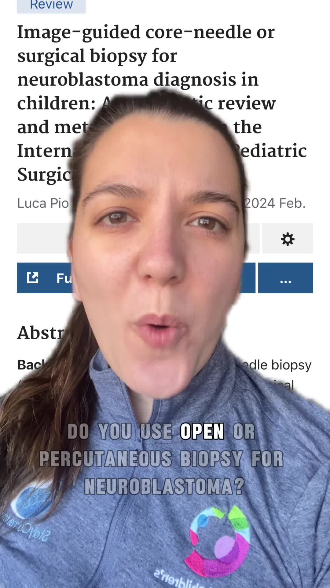 Image-guided core-needle or surgical biopsy for neuroblastoma diagnosis in children