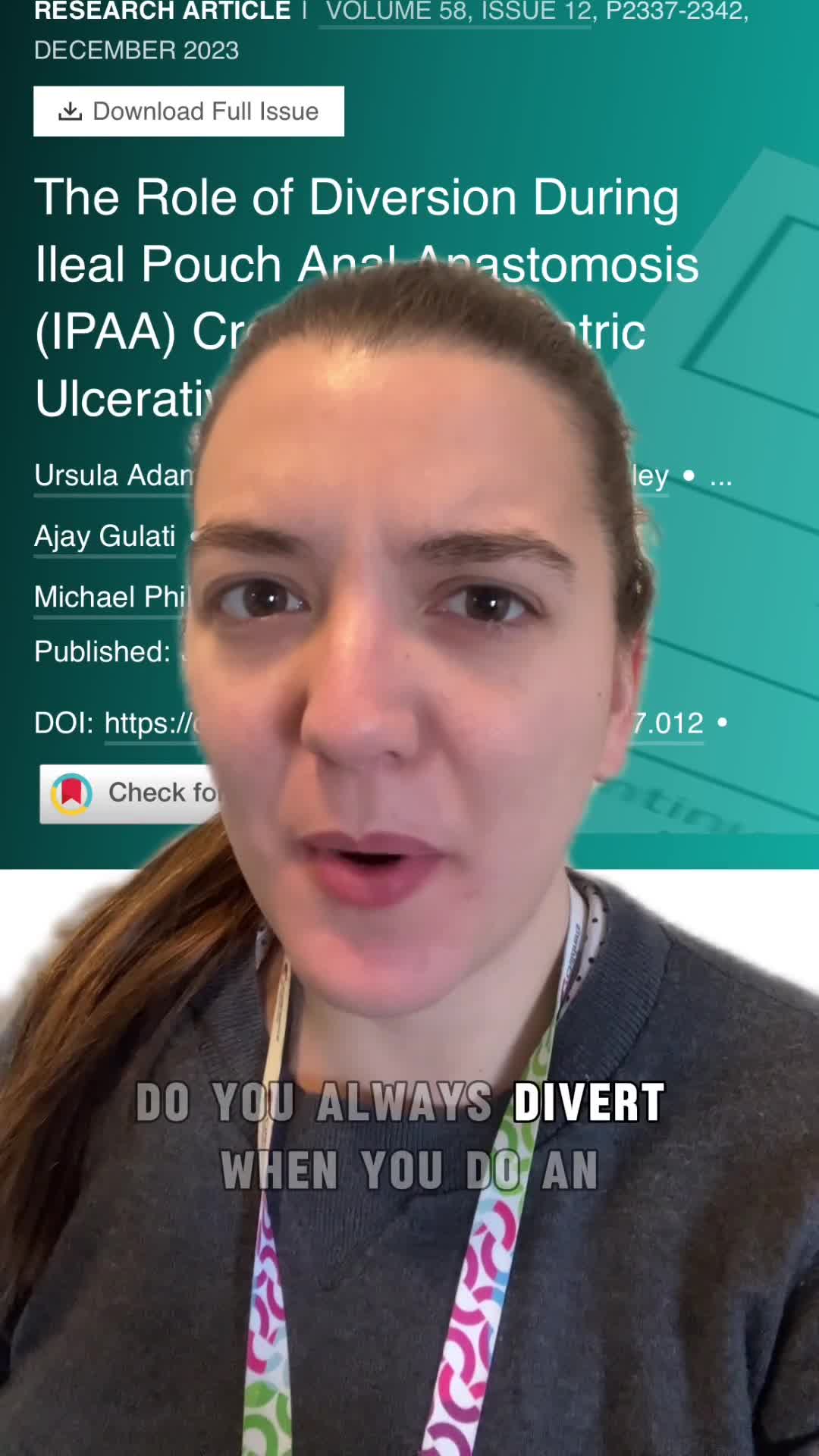 The Role of Diversion During Ileal Pouch Anal Anastomosis (IPAA) Creation in Pediatric Ulcerative Colitis - JPS